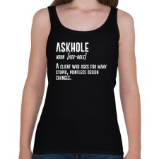 PRINTFASHION Askhole - Graphic Designer - Női atléta - Fekete női trikó