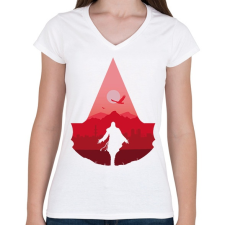 PRINTFASHION Assassin's Creed - Női V-nyakú póló - Fehér női póló