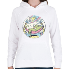 PRINTFASHION Asteroid Day - Női kapucnis pulóver - Fehér