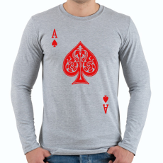 PRINTFASHION Ász - Férfi hosszú ujjú póló - Sport szürke