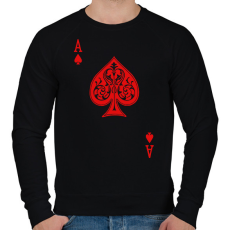 PRINTFASHION Ász - Férfi pulóver - Fekete