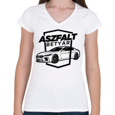 PRINTFASHION Aszfalt betyár - BMW - Női V-nyakú póló - Fehér