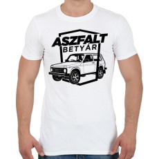 PRINTFASHION Aszfalt betyár - Lada Niva - Férfi póló - Fehér
