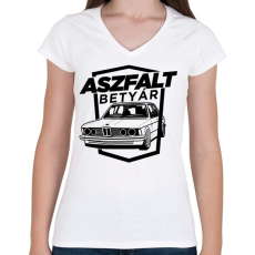 PRINTFASHION Aszfalt betyár - Old School BMW - Női V-nyakú póló - Fehér