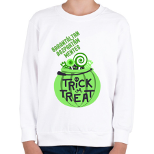PRINTFASHION Aszpartám mentes Halloween - Gyerek pulóver - Fehér gyerek pulóver, kardigán