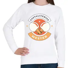 PRINTFASHION Asztalitenisz mester - Női pulóver - Fehér női pulóver, kardigán
