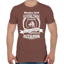 PRINTFASHION Asztalos - Férfi póló - Mogyoróbarna férfi póló