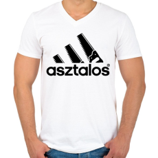 PRINTFASHION Asztalos - Férfi V-nyakú póló - Fehér