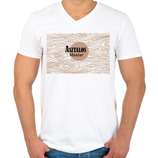 PRINTFASHION Asztalos mester - Férfi V-nyakú póló - Fehér