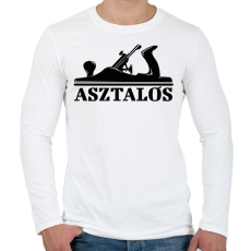 PRINTFASHION Asztalos minta - Férfi hosszú ujjú póló - Fehér