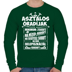 PRINTFASHION Asztalos óradíjak - Férfi pulóver - Sötétzöld