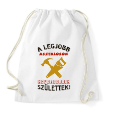 PRINTFASHION Asztalos szülinap színes - Sportzsák, Tornazsák - Fehér tornazsák