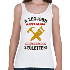 PRINTFASHION Asztalos szülinapja augusztus színes - Női atléta - Fehér női trikó
