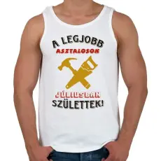 PRINTFASHION Asztalos szülinapja július színes - Férfi atléta - Fehér