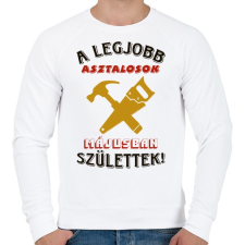 PRINTFASHION Asztalos szülinapja május színes - Férfi pulóver - Fehér férfi pulóver, kardigán