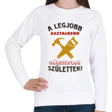 PRINTFASHION Asztalos szülinapja március színes - Női pulóver - Fehér női pulóver, kardigán