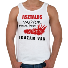 PRINTFASHION Asztalos vagyok - Férfi atléta - Fehér