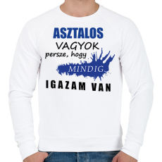 PRINTFASHION Asztalos vagyok - Férfi pulóver - Fehér