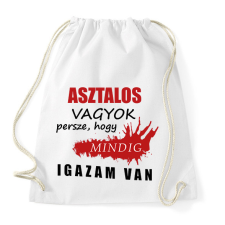 PRINTFASHION Asztalos vagyok - Sportzsák, Tornazsák - Fehér tornazsák