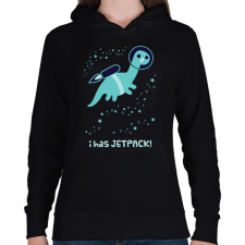 PRINTFASHION Asztronauta dinó - Női kapucnis pulóver - Fekete női pulóver, kardigán