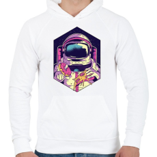 PRINTFASHION Asztronauta - Férfi kapucnis pulóver - Fehér