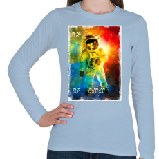 PRINTFASHION Asztronauta játék - Női hosszú ujjú póló - Világoskék