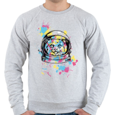 PRINTFASHION Asztronauta macska - Férfi pulóver - Sport szürke férfi pulóver, kardigán