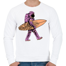 PRINTFASHION Asztronauta szörf - Férfi pulóver - Fehér férfi pulóver, kardigán