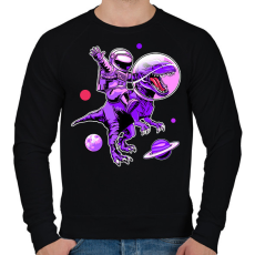 PRINTFASHION Asztronauta Trex - Férfi pulóver - Fekete