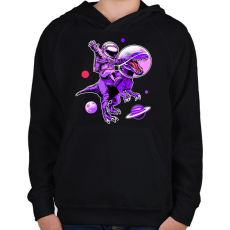 PRINTFASHION Asztronauta Trex - Gyerek kapucnis pulóver - Fekete