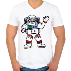 PRINTFASHION Asztronauta - Űrhajós - Férfi V-nyakú póló - Fehér