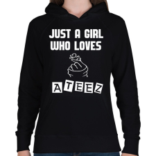 PRINTFASHION Ateez - Női kapucnis pulóver - Fekete női pulóver, kardigán