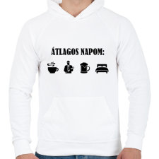 PRINTFASHION Átlagos mérnök nap - Férfi kapucnis pulóver - Fehér férfi pulóver, kardigán