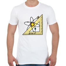 PRINTFASHION Atom és vonalzó - Férfi póló - Fehér férfi póló