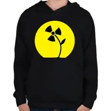 PRINTFASHION Atom virág - Gyerek kapucnis pulóver - Fekete gyerek pulóver, kardigán