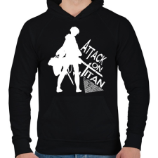 PRINTFASHION Attack on Titan - Férfi kapucnis pulóver - Fekete férfi pulóver, kardigán
