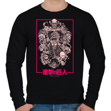 PRINTFASHION Attack On titan - Férfi pulóver - Fekete