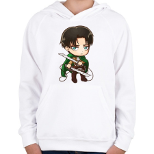 PRINTFASHION Attack on titan - Gyerek kapucnis pulóver - Fehér gyerek pulóver, kardigán