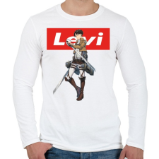 PRINTFASHION attack on titan Levi - Férfi hosszú ujjú póló - Fehér férfi póló