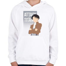 PRINTFASHION Attack on Titan -- Levi - Gyerek kapucnis pulóver - Fehér gyerek pulóver, kardigán
