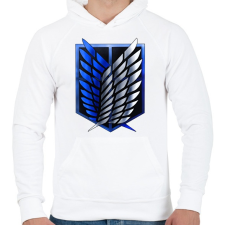 PRINTFASHION Attack on Titan Logo - Férfi kapucnis pulóver - Fehér férfi pulóver, kardigán