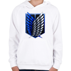 PRINTFASHION Attack on Titan Logo - Gyerek kapucnis pulóver - Fehér