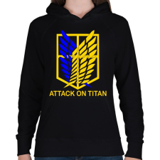 PRINTFASHION Attack On Titan - Női kapucnis pulóver - Fekete női pulóver, kardigán
