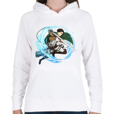 PRINTFASHION Attack on Titans - Női kapucnis pulóver - Fehér női pulóver, kardigán