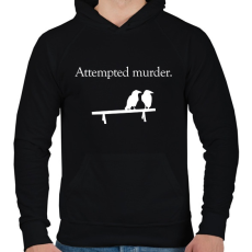 PRINTFASHION Attempted murder - Férfi kapucnis pulóver - Fekete