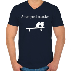 PRINTFASHION Attempted murder - Férfi V-nyakú póló - Sötétkék