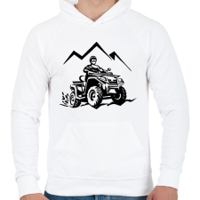 PRINTFASHION atv quad  - Férfi kapucnis pulóver - Fehér férfi pulóver, kardigán