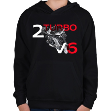 PRINTFASHION Audi BiTurbo - Gyerek kapucnis pulóver - Fekete gyerek pulóver, kardigán