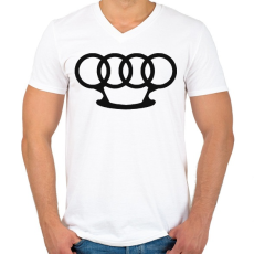 PRINTFASHION Audi boxer - Férfi V-nyakú póló - Fehér