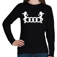 PRINTFASHION Audi Fehér - Női pulóver - Fekete női pulóver, kardigán